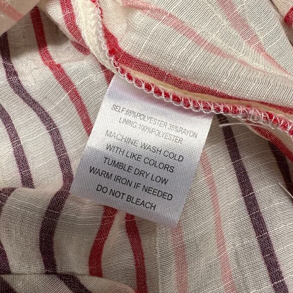 Indigo Rose Striped Tunic Shirt Dress Tie Sleeve Button Front Plus Size 3X - Picture 8 of 10